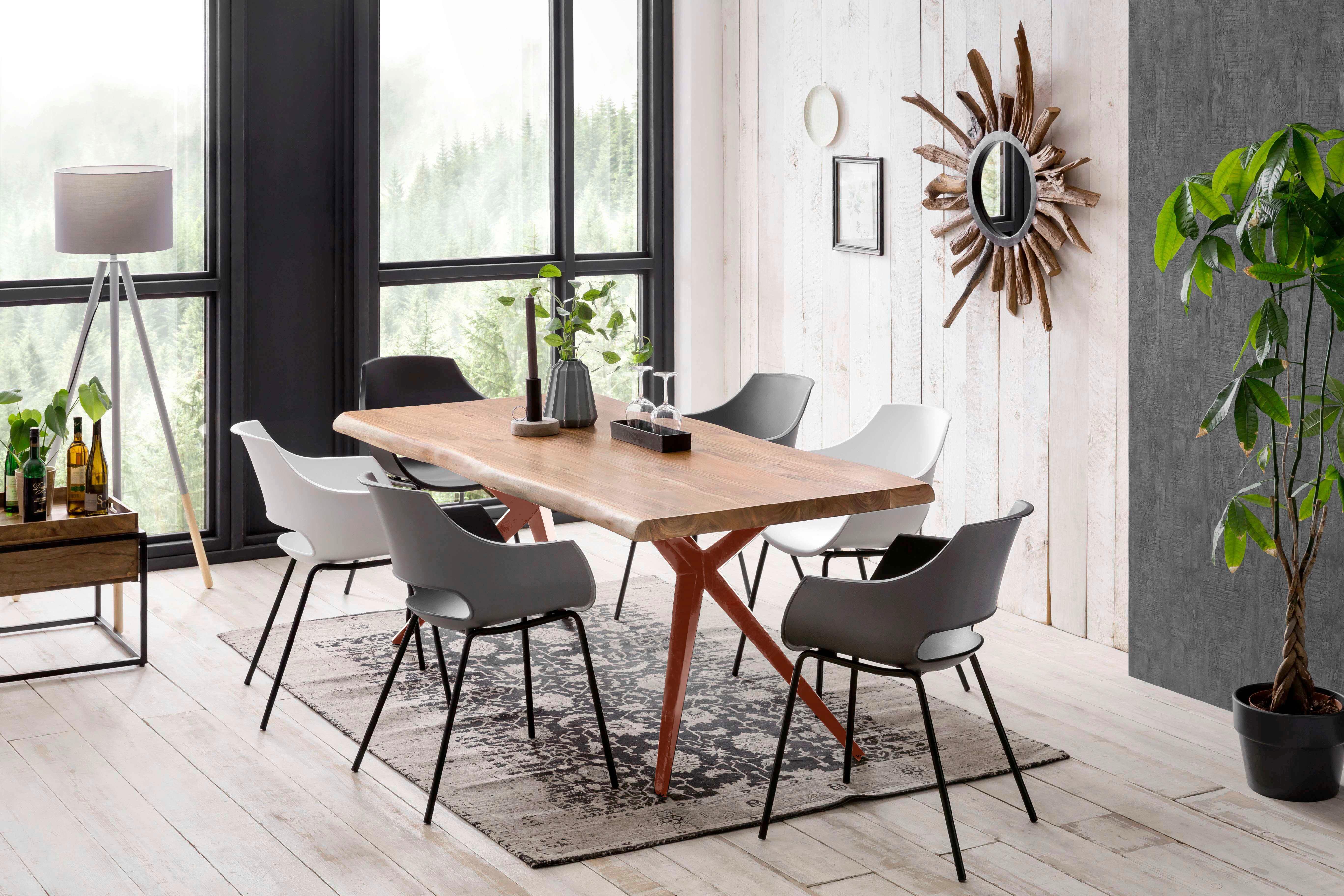 ESSTISCH Braun/Naturfarben L: 180cm - Braun/Naturfarben, MODERN, Holz/Metall (180/90/78,5cm) - MID.YOU