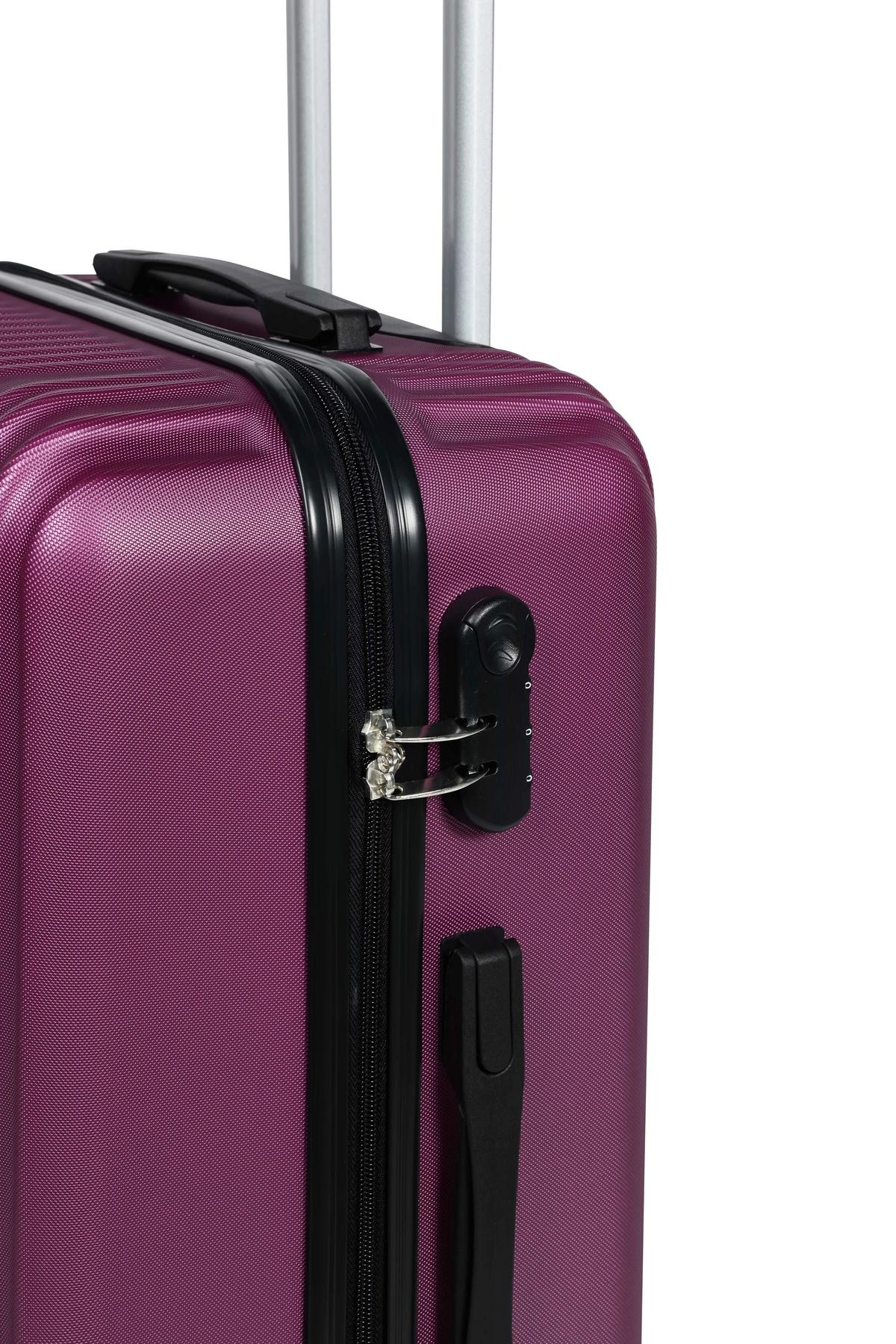 Reisekoffer Palermo 4 Rollen Hartschale, Größe S - Lila, Design, Kunststoff/Textil (36/23/55cm) - Luca Bessoni