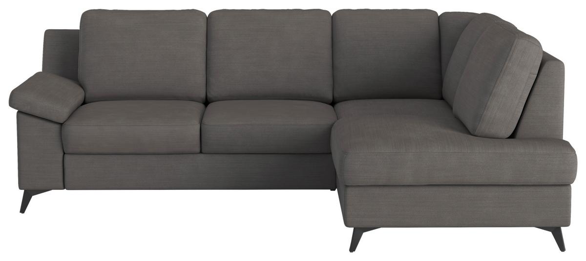 Ecksofa Boom, Dunkelgrau S: 242x170 Cm - Dunkelgrau/Schwarz, KONVENTIONELL, Textil (242/170cm) - Cotta