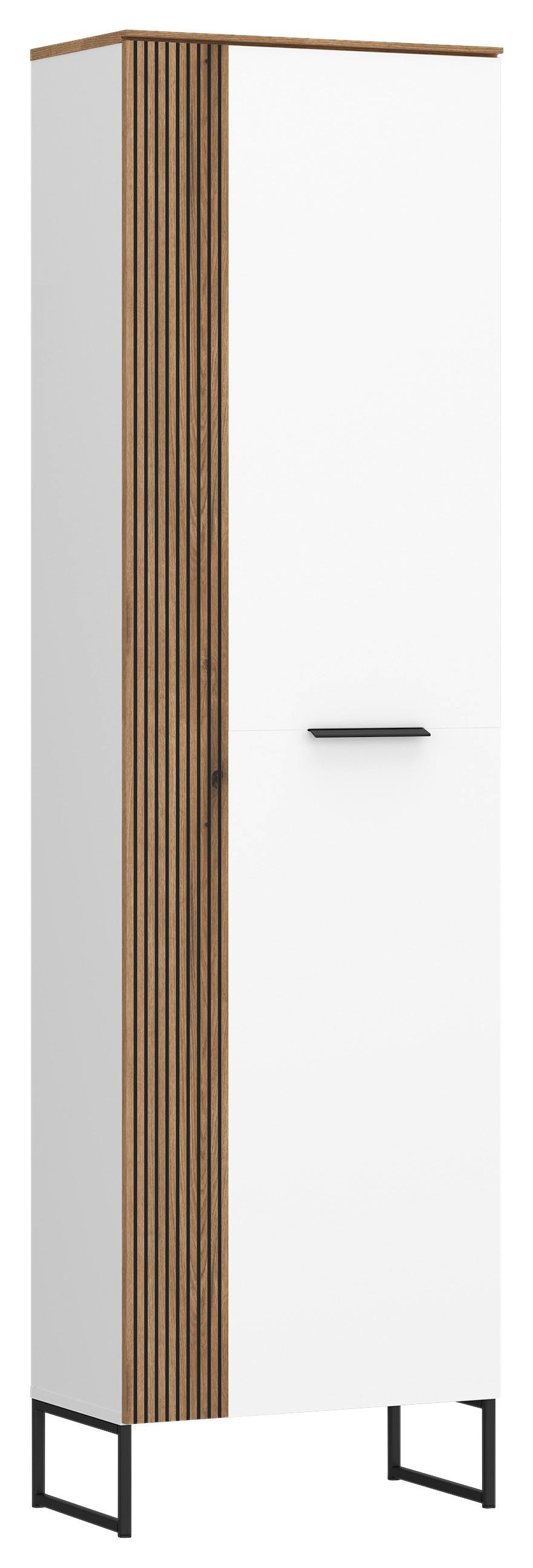Schuhschrank Aladin Stehend & Hängend Montierbar - Eichefarben/Schwarz, MODERN, Holzwerkstoff (55/199,9/35cm)