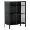 Bücherwand Misha - Schwarz, Design, Metall (80/110/40cm) - Livetastic