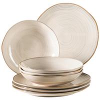 Tafelservice Keramik 4 Personen Geschirr Set - Beige, Basics, Keramik - Mäser