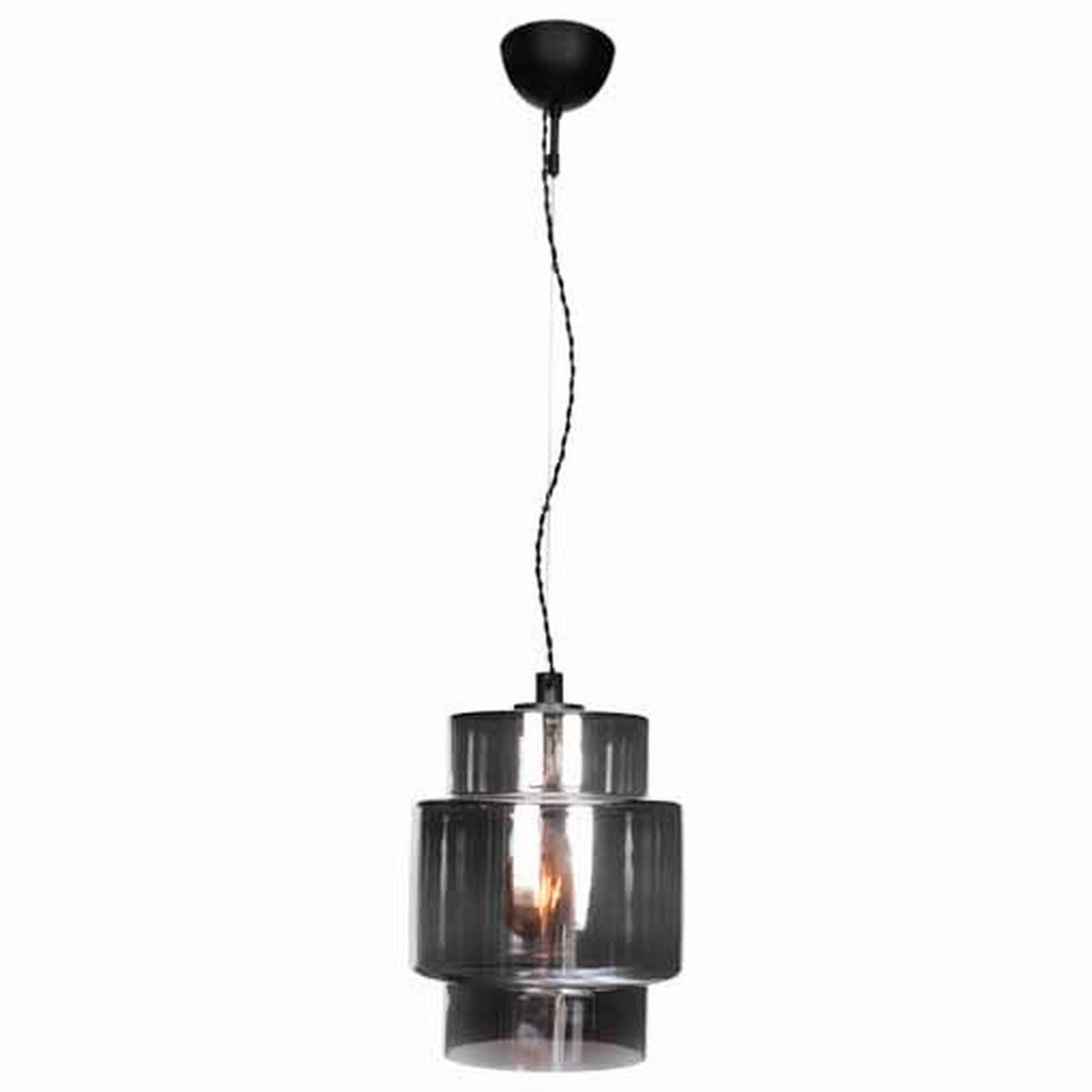 Hängeleuchte Ebbot H: 37 cm 1-Flammig, Rauchglas Anthrazit - Anthrazit, Design, Glas (27/37cm) - By Rydéns