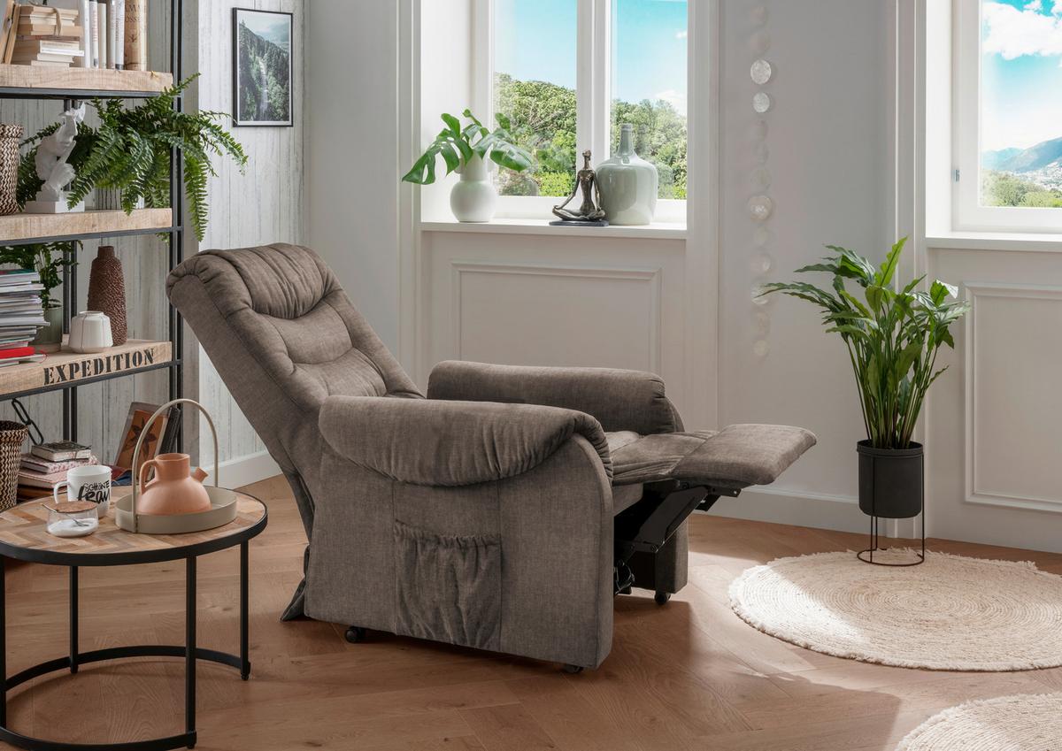 Fernsehsessel Nino Braun B: 78 Cm - Schwarz/Braun, Design, Textil (78/107/93cm) - Livetastic