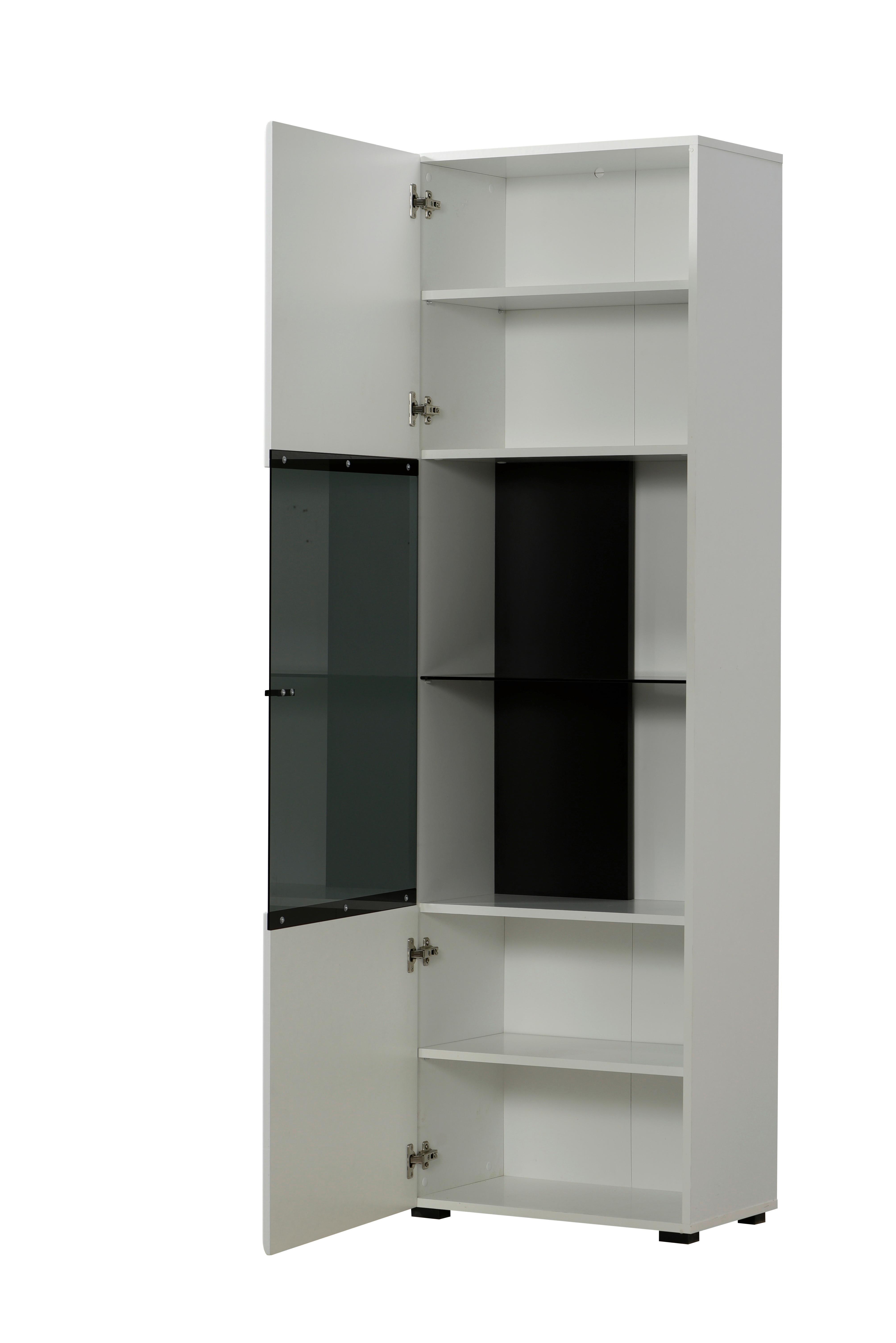 Vitrin Trentino - fehér, Modern, faalapú anyag/Üveg (58/190/35cm)