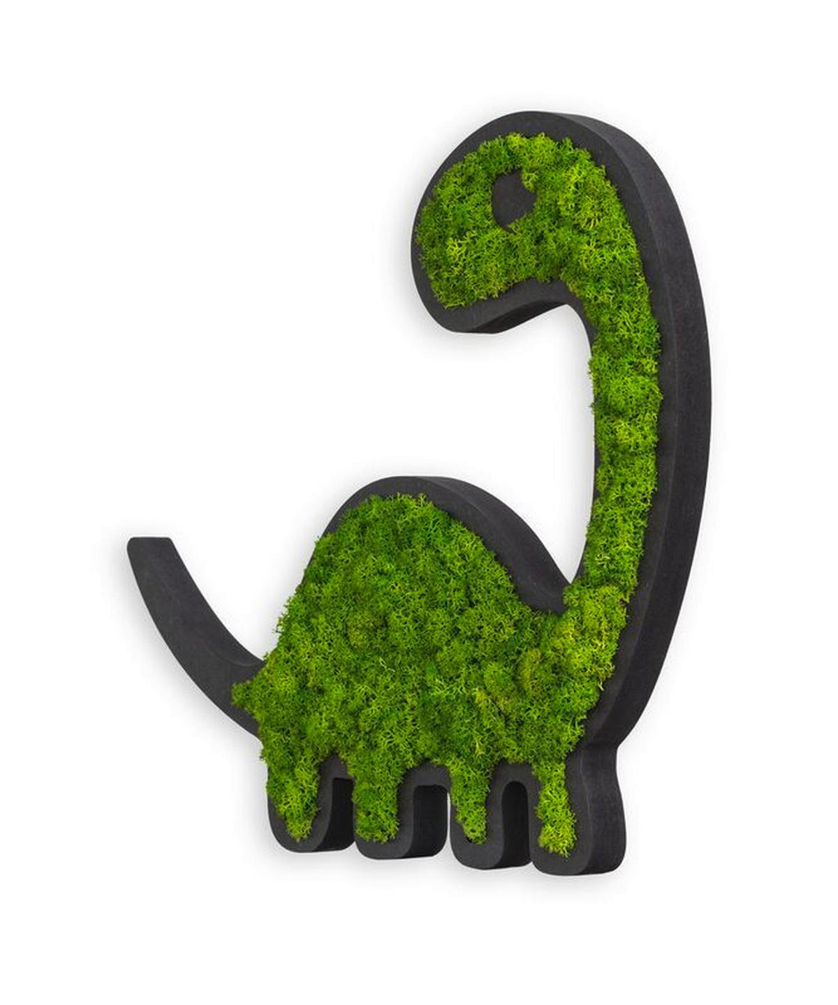 Machový obraz DINO - čierna/zelená, Basics, drevo/prírodné materiály (37,5/27/2cm)