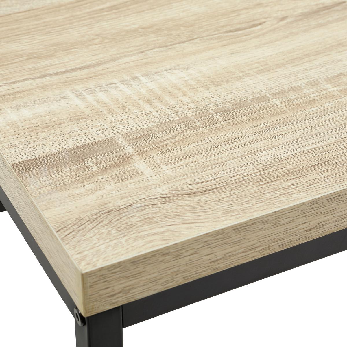 Couchtisch Massa, Eichefarben/Schwarz - Schwarz/Sonoma Eiche, LIFESTYLE, Holzwerkstoff/Metall (70/70/48cm) - MID.YOU