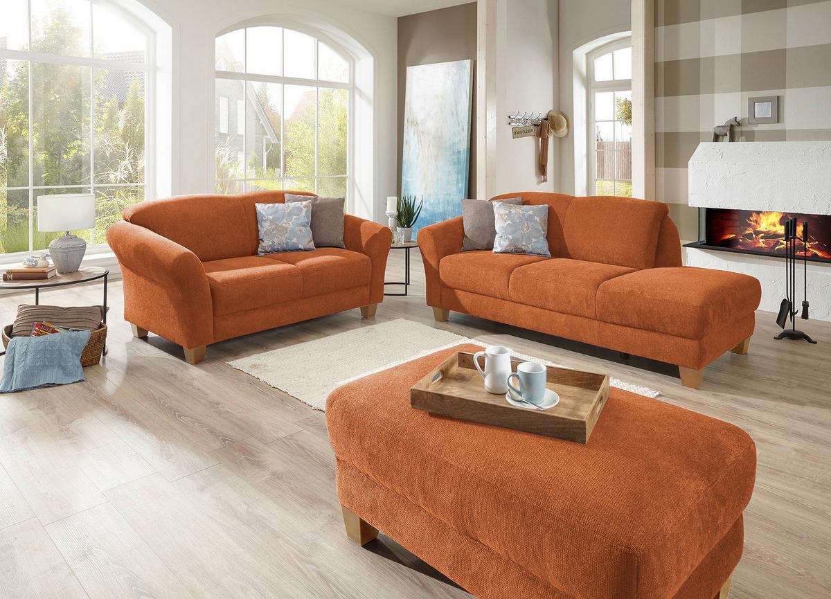 Récamiere Gotland V Terracotta B: 194 cm - Terracotta/Naturfarben, KONVENTIONELL, Textil (194/84/91cm) - Sit & More