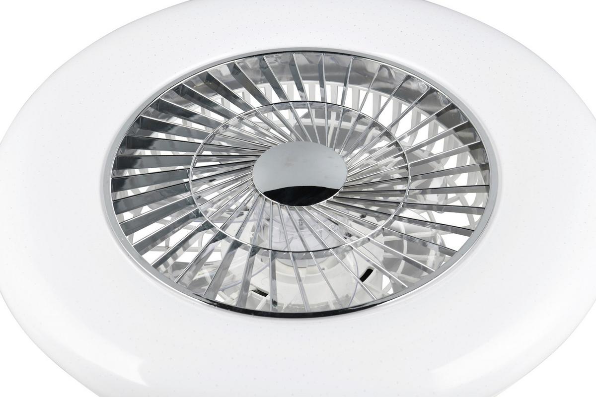 Deckenventilator Visby Weiß Chromfarben D:58cm - Chromfarben/Weiß, KONVENTIONELL, Kunststoff (58/19cm)
