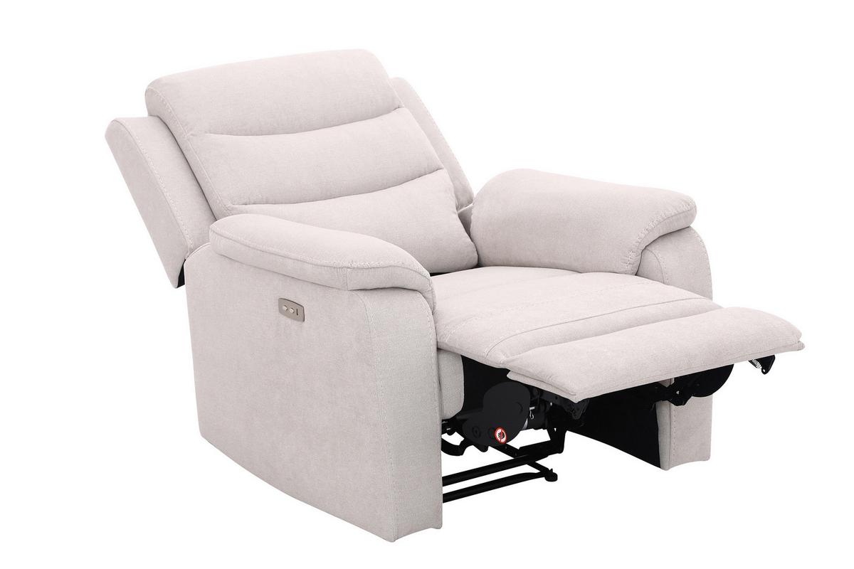 Relaxačné kreslo MANCHESTER, béžová - čierna/béžová, Konventionell, textil/plast (82/103/96cm) - Based