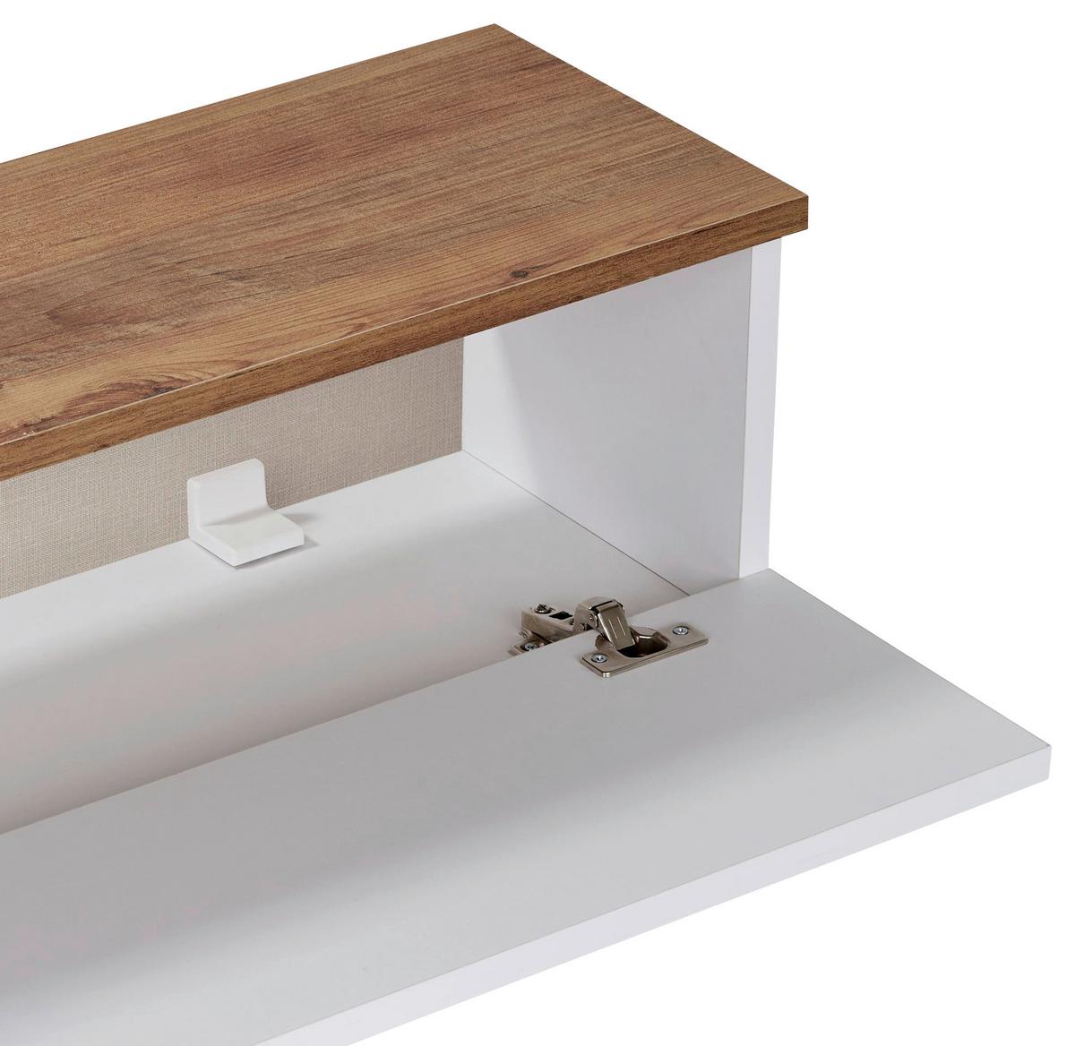 TV-ELEMENT Weiß/Kieferfarben B: 160cm - Weiß/Kieferfarben, MODERN, Holzwerkstoff (160/25/25cm)