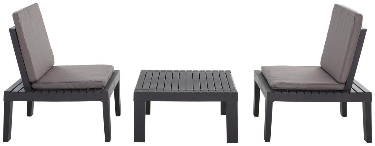 Balkonset Duetto 8 Teilig - Anthrazit, Basics, Kunststoff (65/78/195cm)