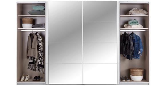Schwebetürenschrank M. Spiegel 361 Cm Bensheim, Weiß - Klar/Eichefarben, MODERN, Holzwerkstoff (361/230/62cm) - James Wood