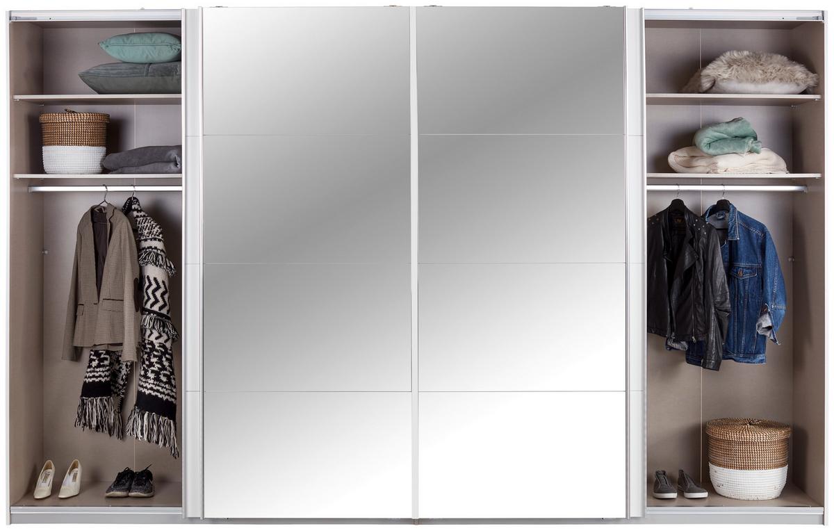 Skriňa s pos. dverami BENSHEIM š. 361 - číra/biela, Modern, kov/kompozitné drevo (361/230/62cm) - James Wood