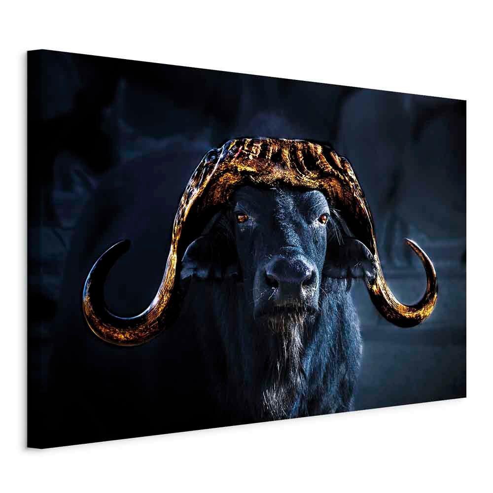 Leinwandbild Horns Schwarz Goldfarben B: 120 cm - Goldfarben/Schwarz, Basics, Holz/Textil (120/80/1,2cm) - artgeist