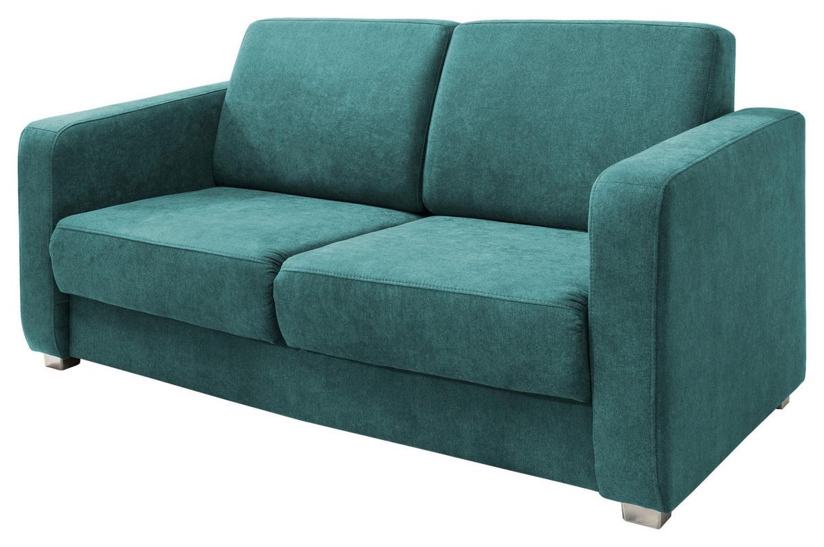 Schlafsofa Mia Petrol B: 159 Cm - Chromfarben/Petrol, Design, Textil (159/88/87cm) - Livetastic