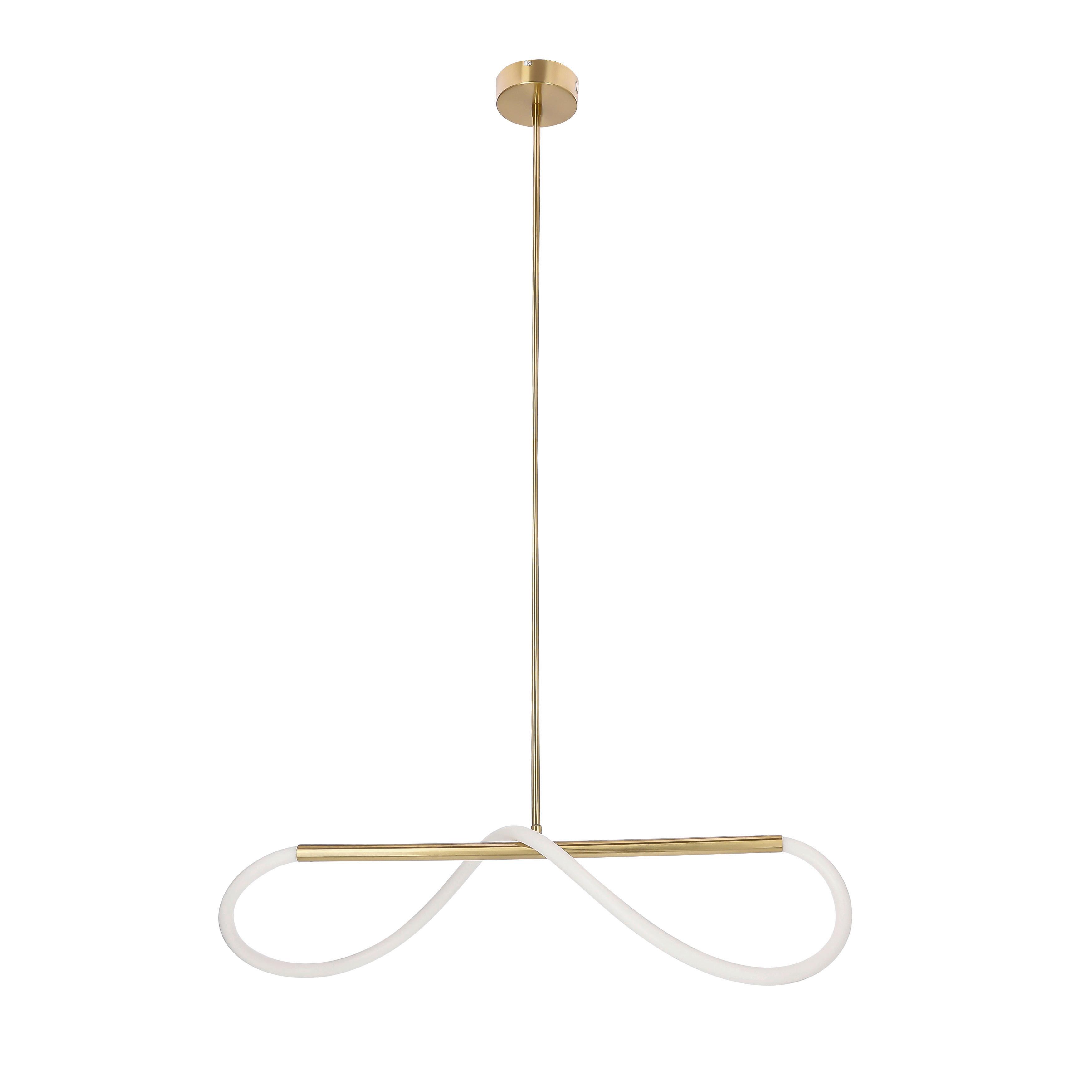 Led-pendelleuchte 31-35608 Supreme - Goldfarben/Weiß, Design, Kunststoff/Metall (80/15/120cm)