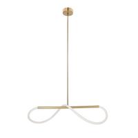 Led-pendelleuchte 31-35608 Supreme - Goldfarben/Weiß, Design, Kunststoff/Metall (80/15/120cm)