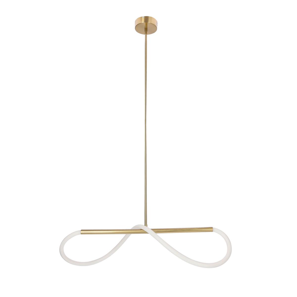 Led-pendelleuchte 31-35608 Supreme - Goldfarben/Weiß, Design, Kunststoff/Metall (80/15/120cm)