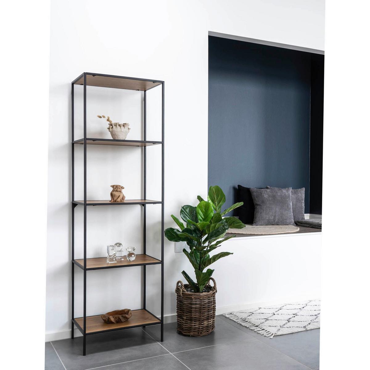 Kunstpflanze Fiddle Grün Schwarz H: 100 Cm - Schwarz/Grün, Basics, Kunststoff (100cm)