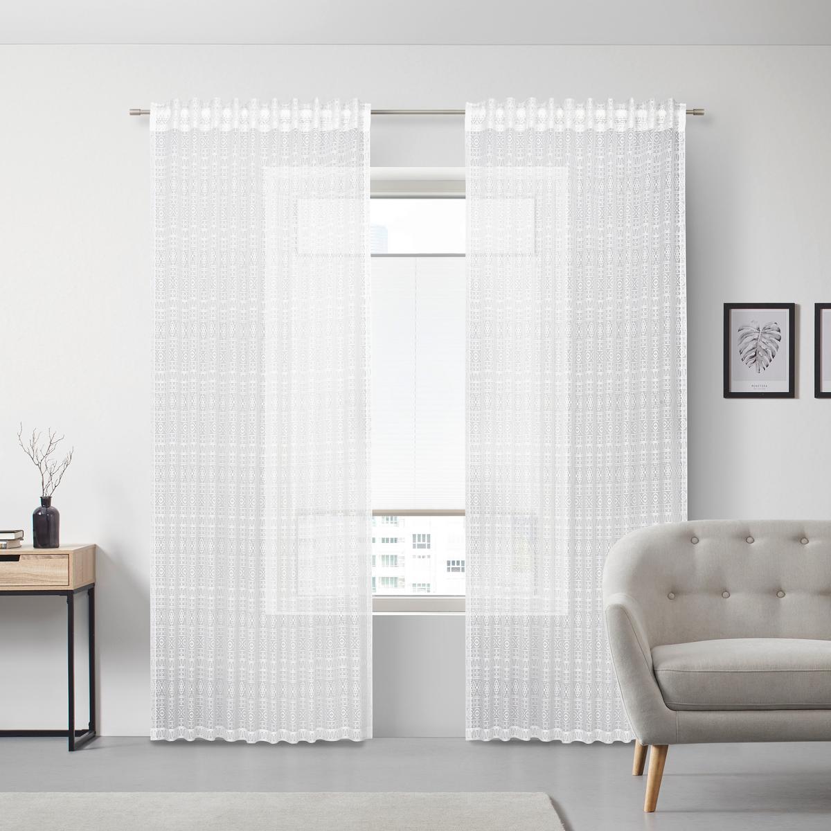 HOTOVÝ ZÁVĚS THERESA - bílá, Romantický / Rustikální, textil (140/245cm) - Zandiara