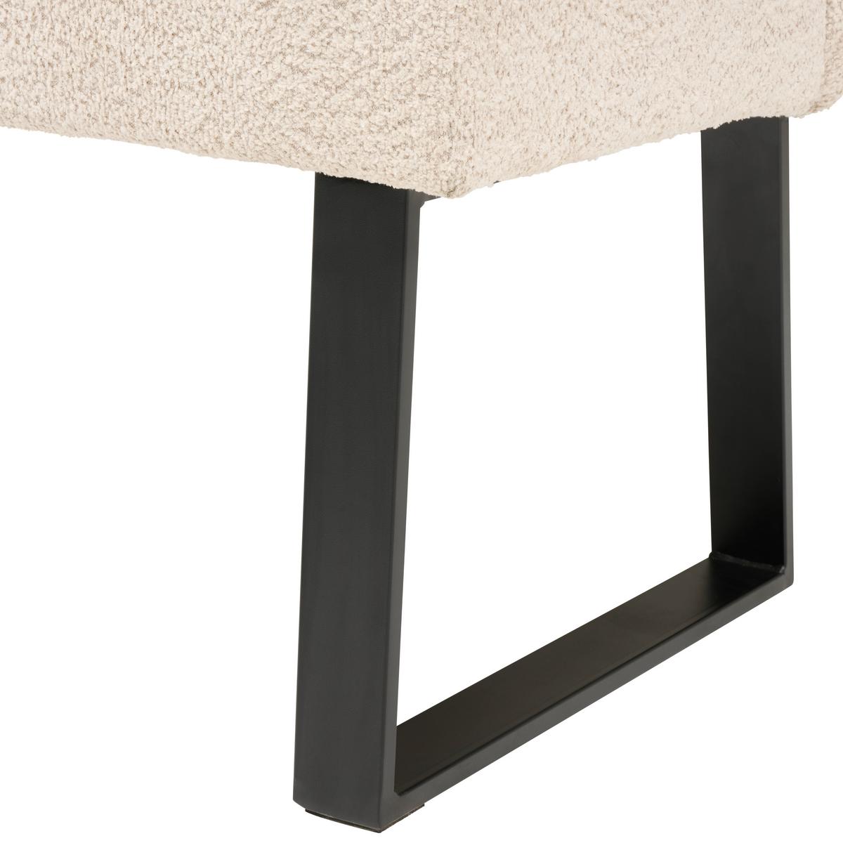 Eckbank Kea Beige, S: 190x150 Cm - Beige/Schwarz, KONVENTIONELL, Textil/Metall (190/150cm) - MID.YOU