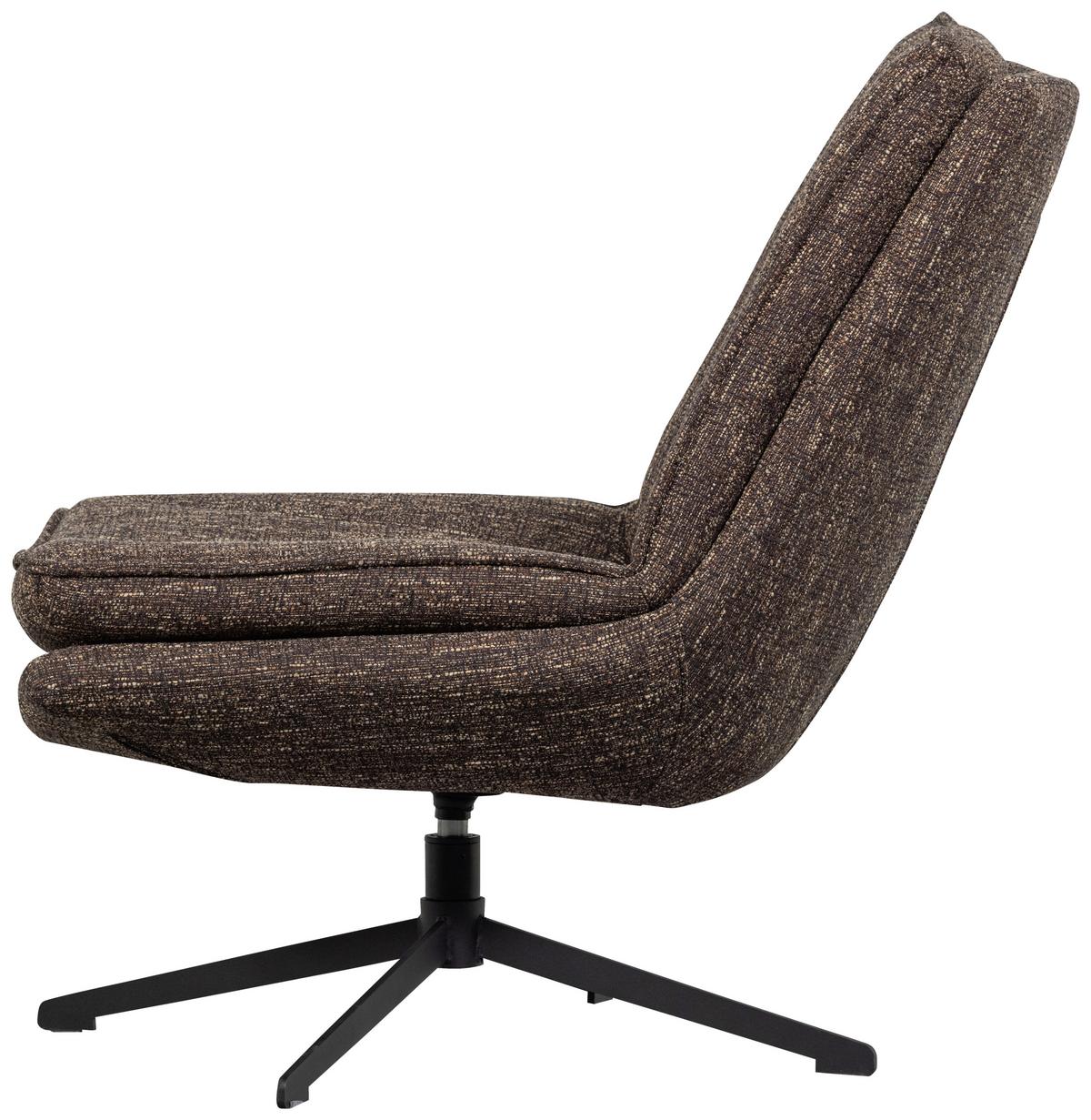 Sessel Milaro Braun B: 75cm - Schwarz/Braun, Design, Textil (75/88/94cm) - Livetastic