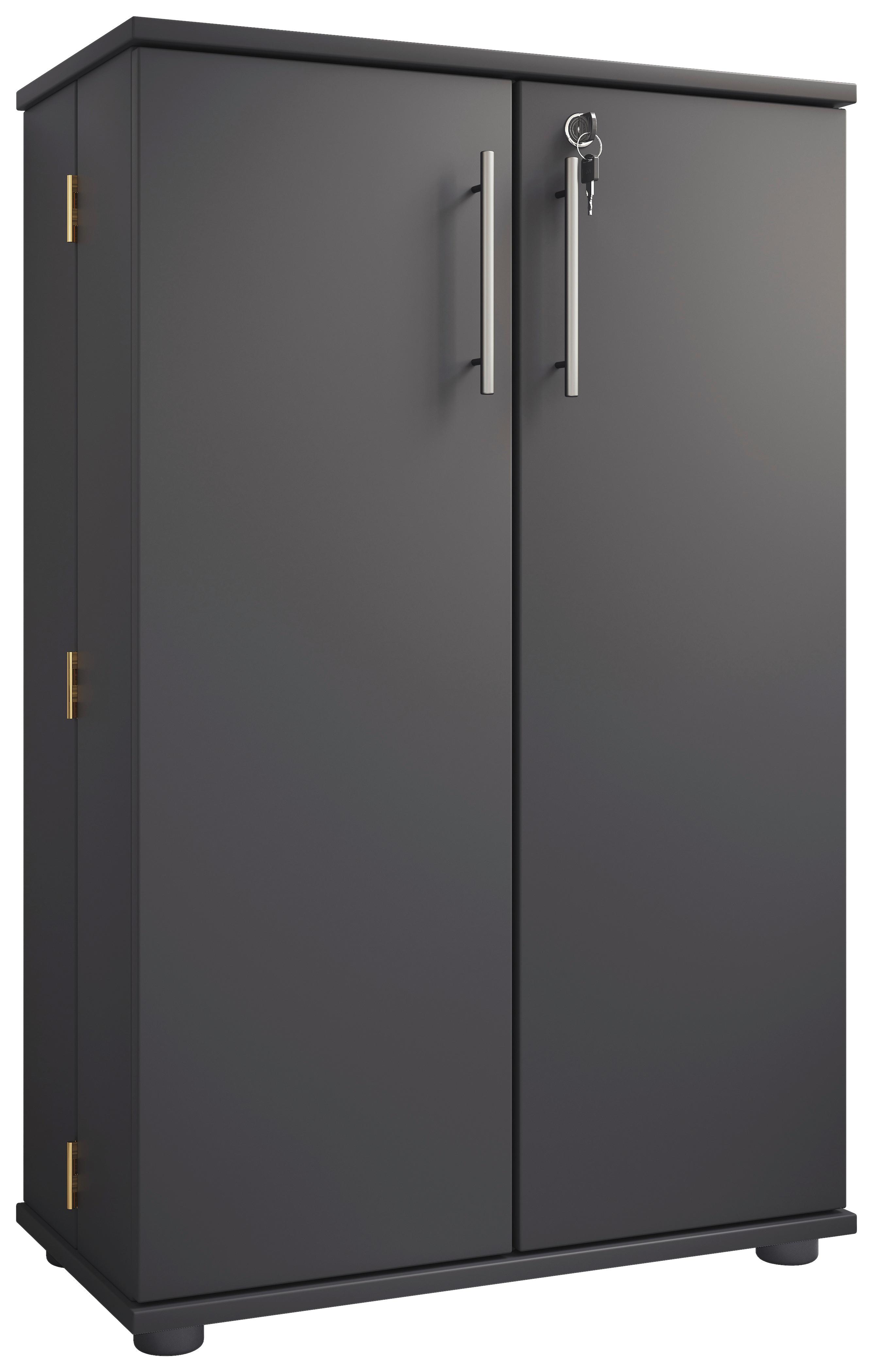 Cd-regal Engalo Anthrazit B: 60 Cm - Anthrazit/Schwarz, Design, Holzwerkstoff (60/93/31cm) - MID.YOU