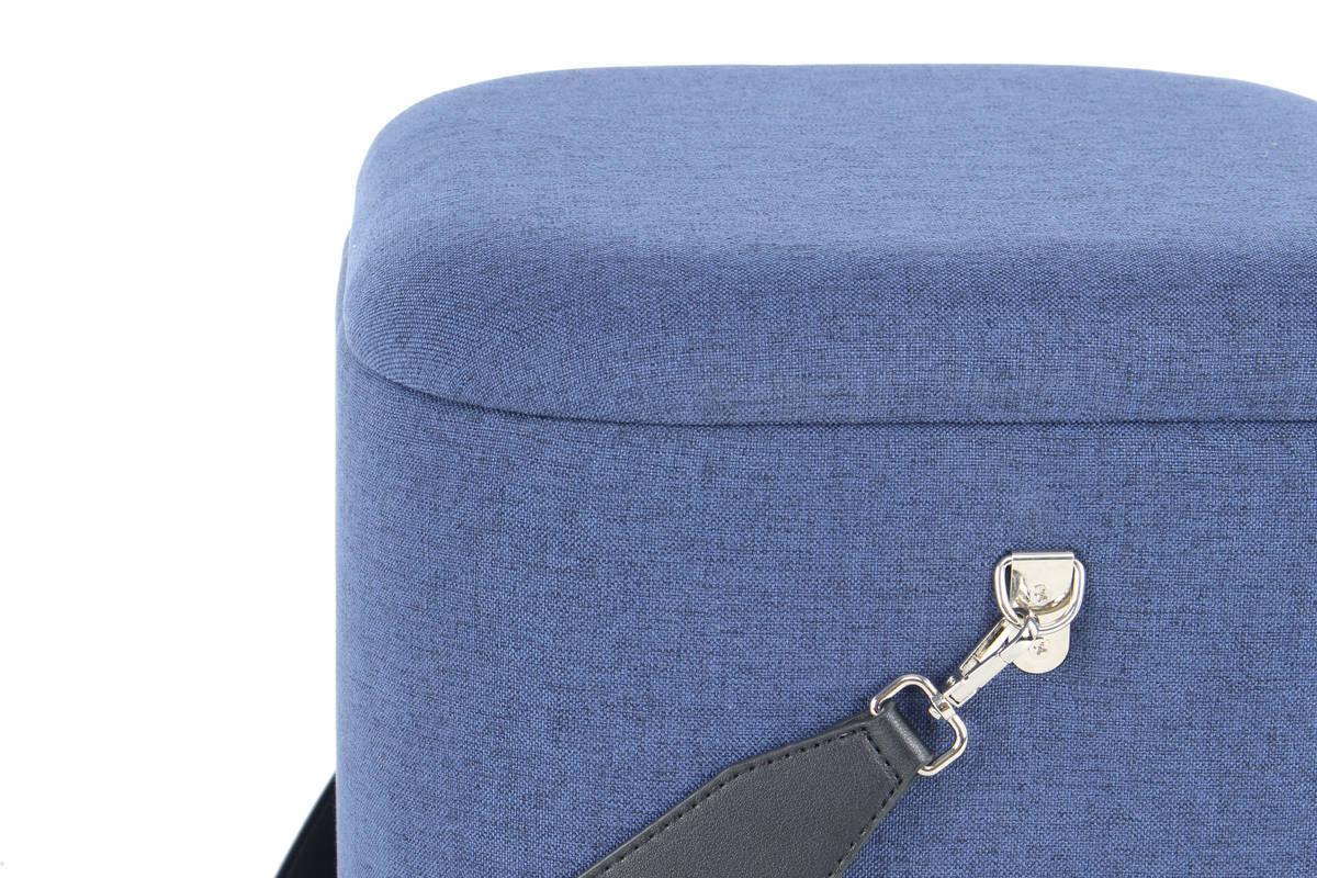 Hocker Arabella Blau H: 44 cm 2er-Set - Blau/Schwarz, Basics, Kunststoff/Textil (35,5/44/35,5cm) - Kayoom