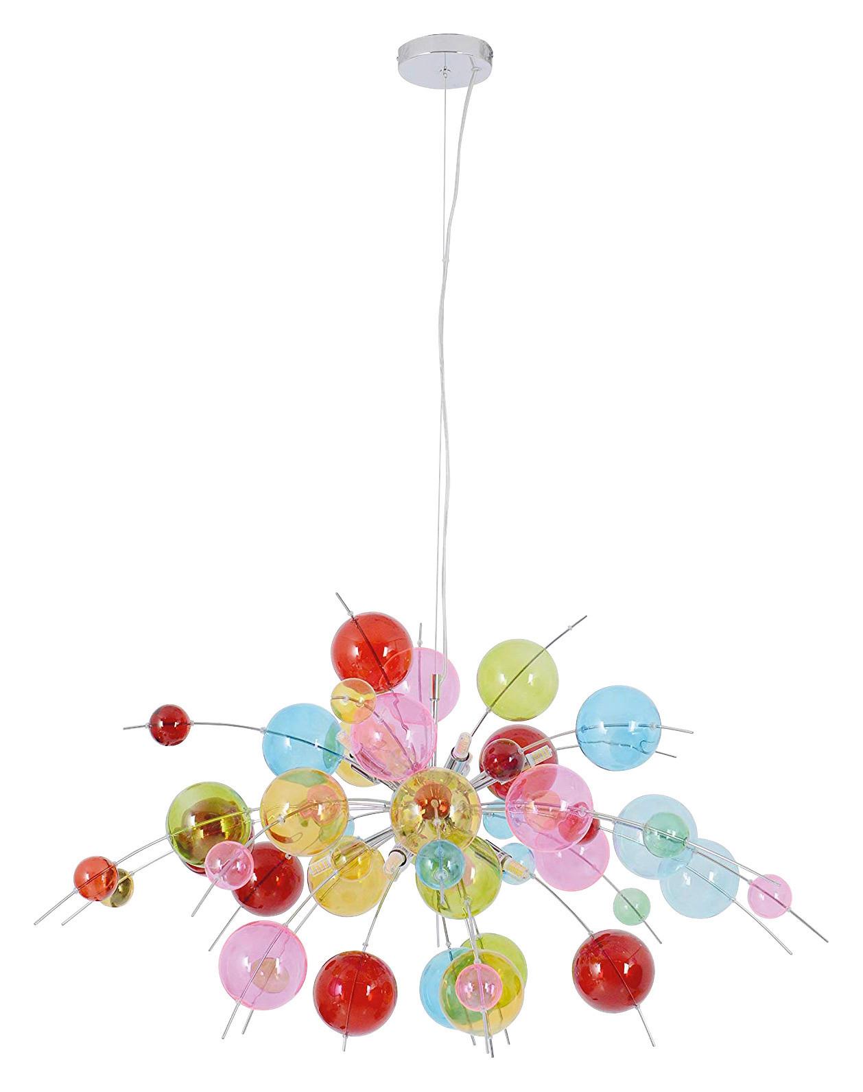 Hängeleuchte Explosion H: 150 cm 10-Flammig - Klar/Chromfarben, Design, Glas/Metall (98/150cm) - Näve