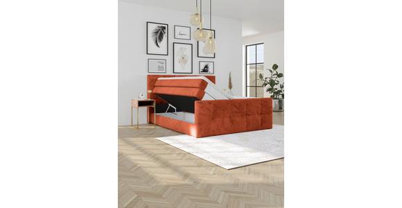 Boxspringbett mit Topper und Bettkasten 180x200 cm Medino - Rostfarben, KONVENTIONELL, Holz/Holzwerkstoff (180/200cm) - Luca Bessoni