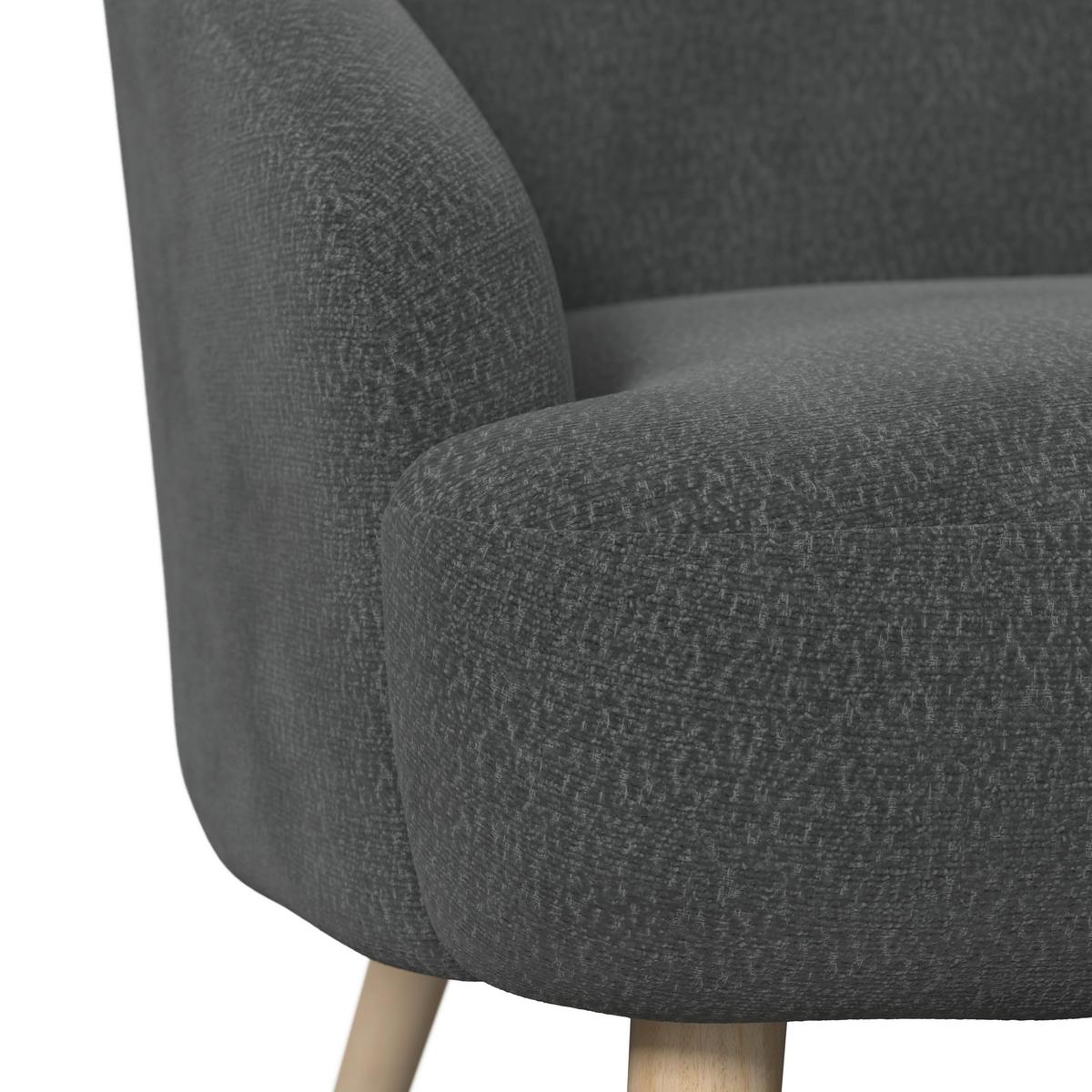 Relaxační křeslo SONJA, černá žinylka, max.140 kg - černá/přírodní barvy, Moderní, dřevo/textil (71/69/68cm) - Bessagi Home