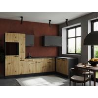 Eckküche Oliver Grau/Artisan Dekor S:310x172cm - Eiche Artisan/Grau, Design, Holzwerkstoff (310cm) - Respekta