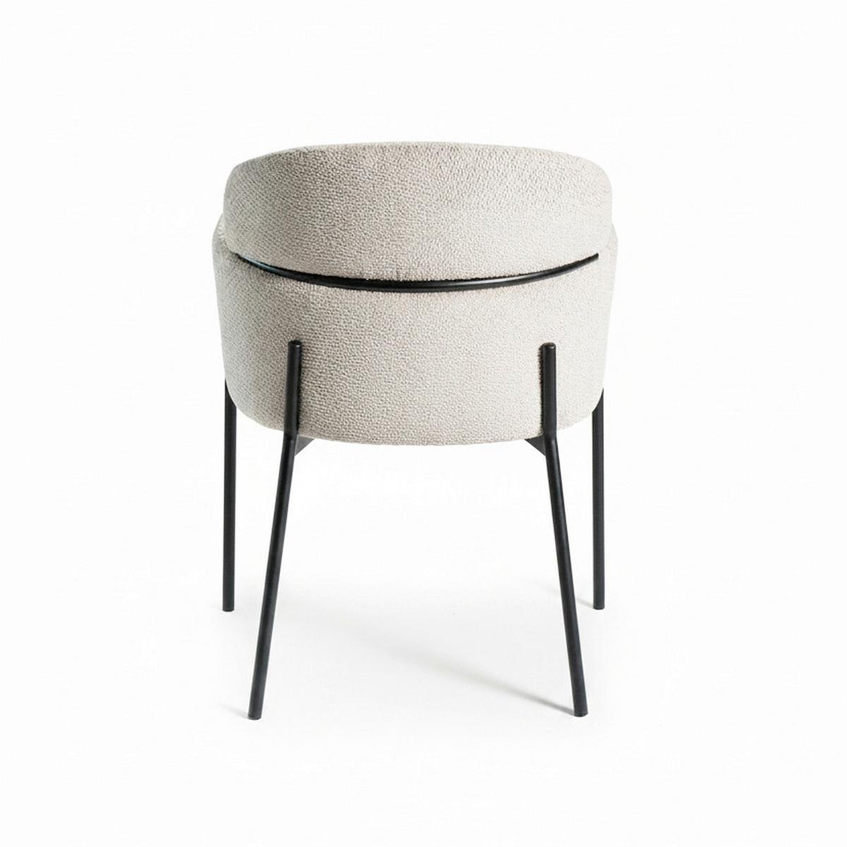 Židle s područkami Chloe, šedobéžová - černá/šedobéžová, Moderní, kov/textil (62/79/59,5cm) - Bessagi Home