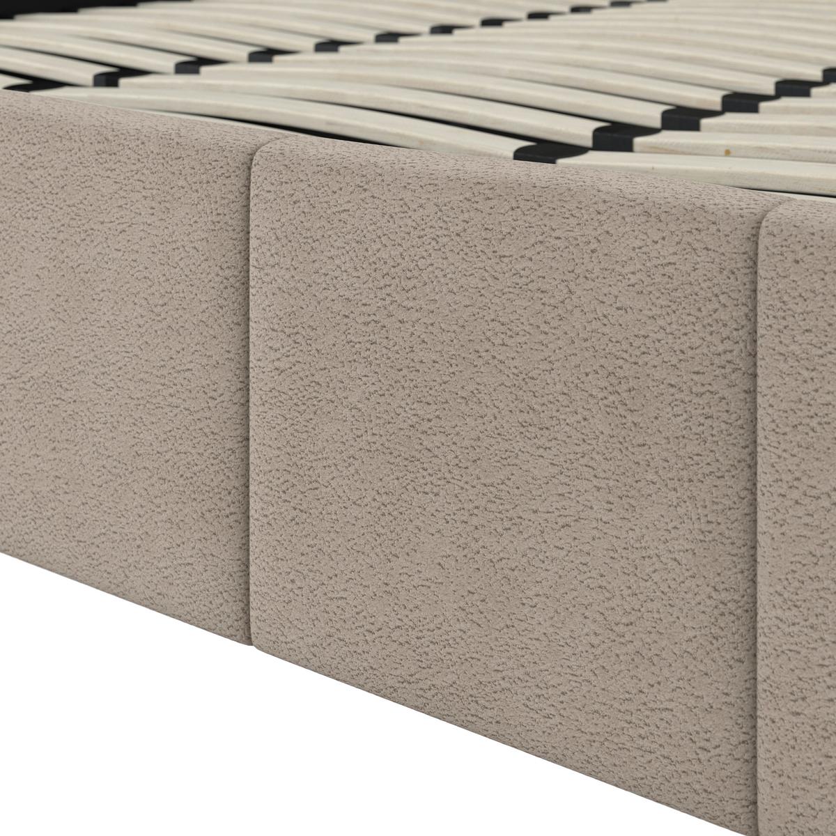 Čalouněná postel MILA 180x200 cm, šedohnědá - černá/šedohnědá, Moderní, kov/dřevo (180/200cm) - Bessagi Home