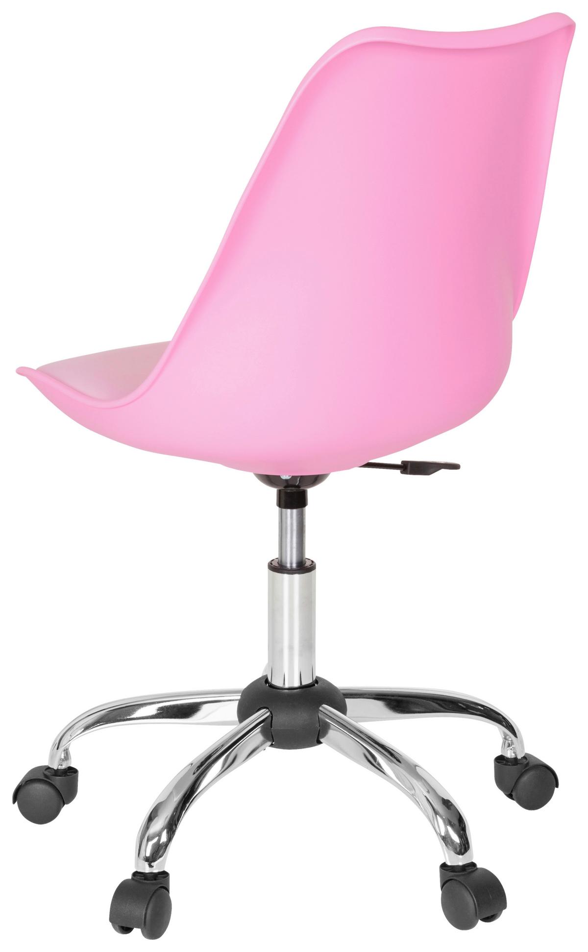 Drehstuhl Fancy pro Lederlook Pink bis 80kg - Pink, MODERN, Kunststoff/Textil (48/86/54cm) - MID.YOU