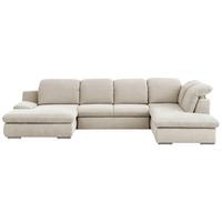 Wohnlandschaft Isona Creme Chenille - Chromfarben/Creme, Design, Textil (165/353/212cm) - Livetastic