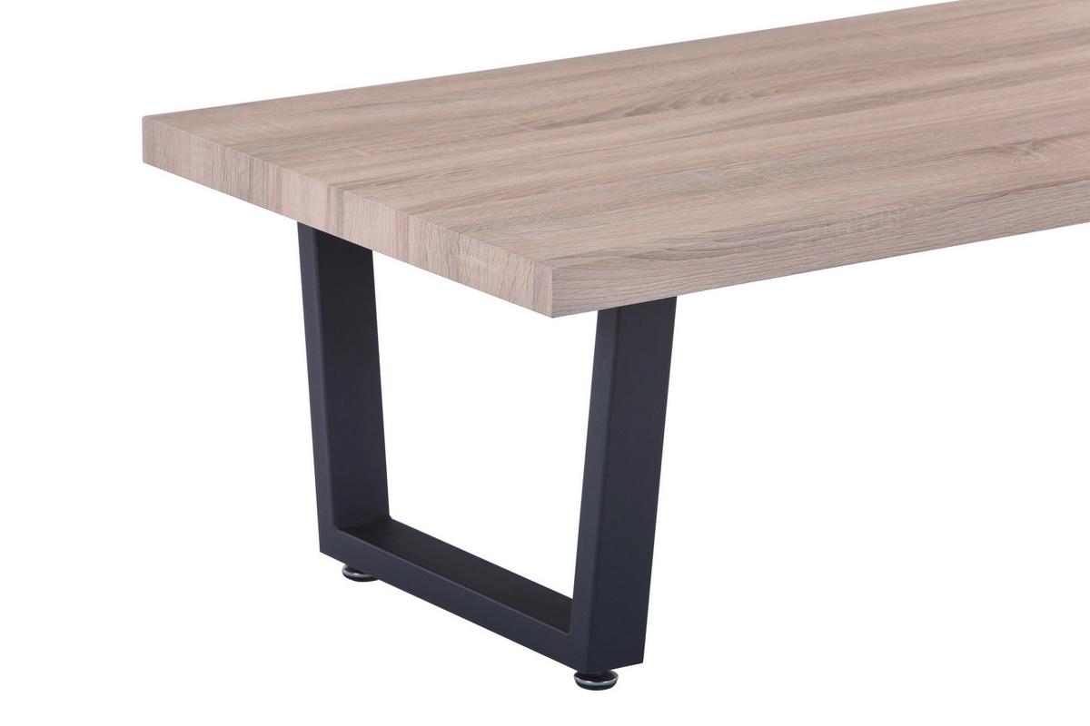 Couchtisch Naturfarben B: 60 cm - Schwarz/Naturfarben, Design, Holzwerkstoff/Metall (120/60/40cm) - Livetastic