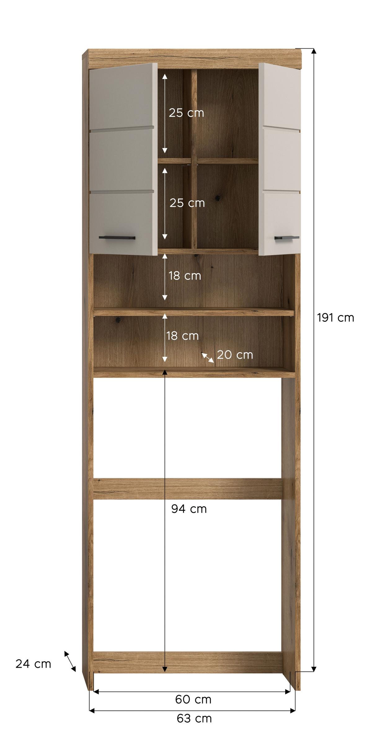 Waschmaschinenschrank Scout Kaschmir/Naturfarben B: 63 cm - Kaschmir/Naturfarben, MODERN, Holzwerkstoff (63/191/34cm) - MID.YOU
