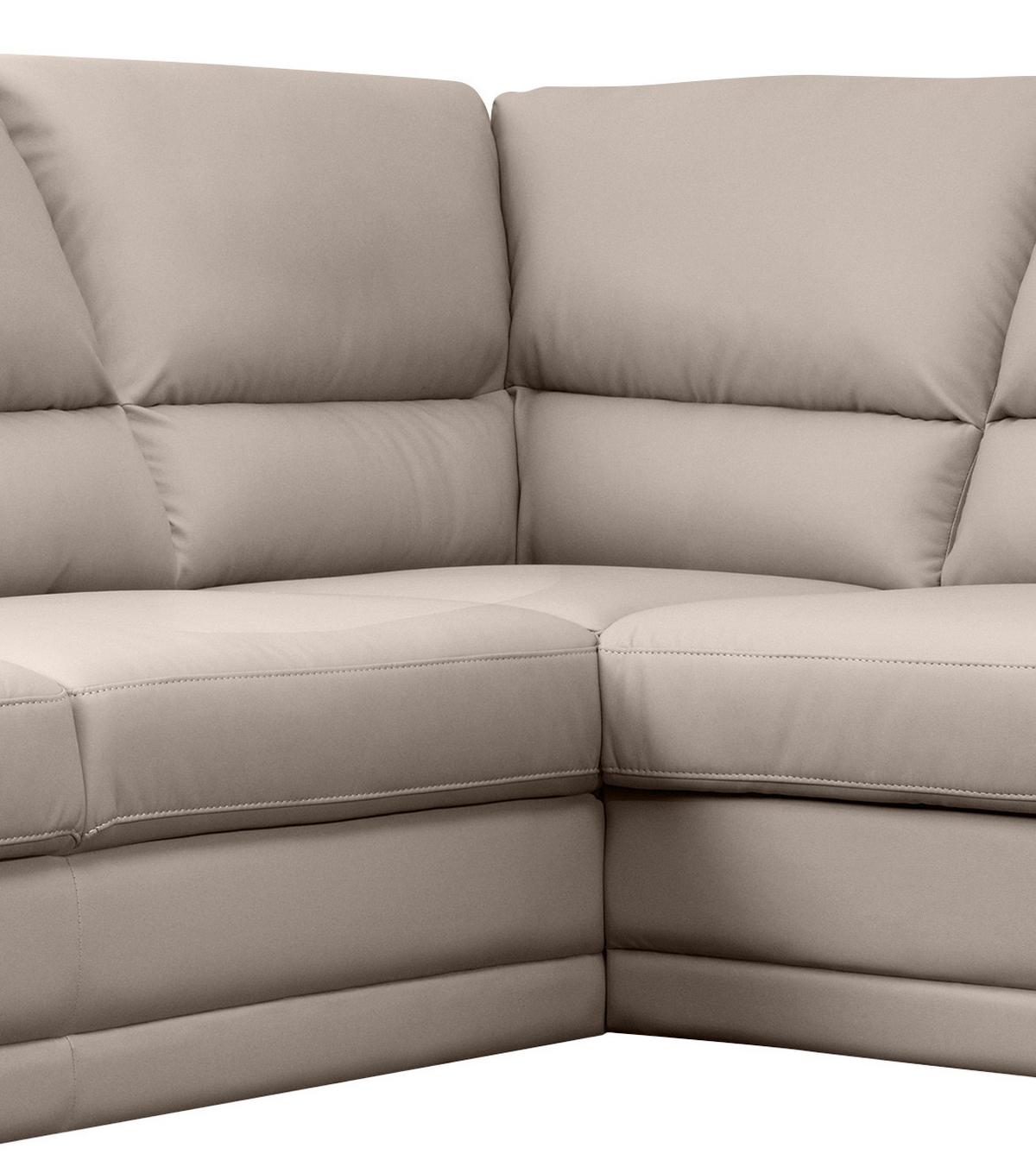 Ecksofa Nebolo Sandfarben Lederlook - Sandfarben, Design, Textil (225/245cm) - Livetastic