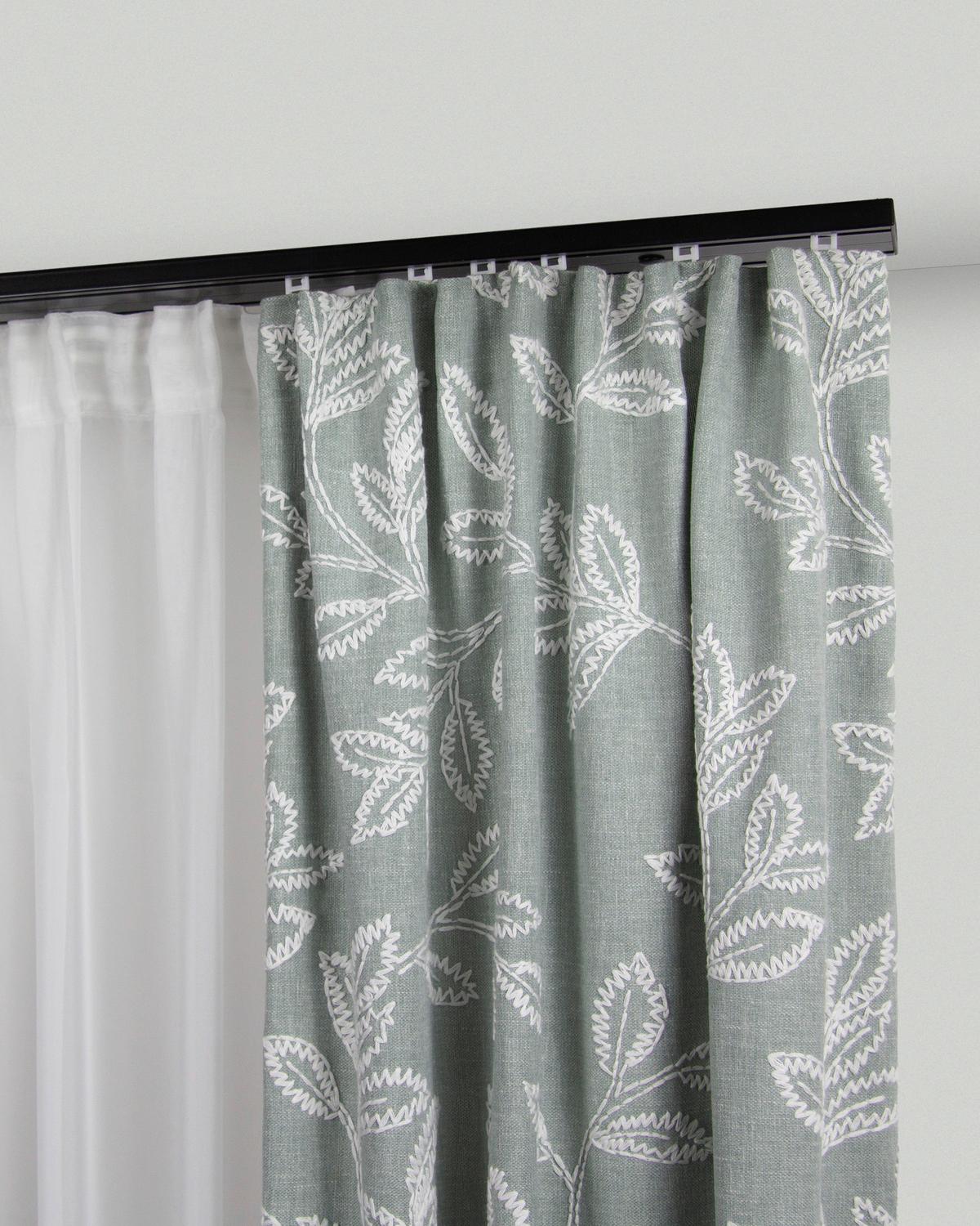 Vorhangschiene 240 cm - Schwarz, KONVENTIONELL, Metall (240cm) - Ondega