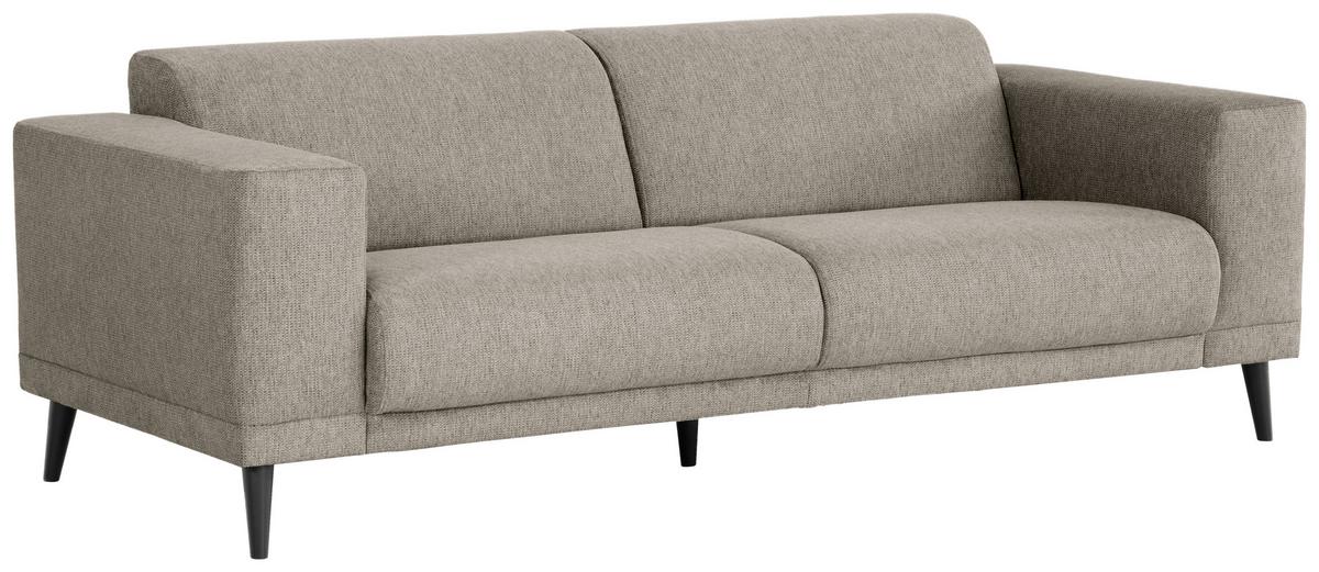 3-Sitzer-Sofa Oslo Taupe B: 218 cm - Taupe/Schwarz, Design, Textil (218/77/93cm) - MID.YOU