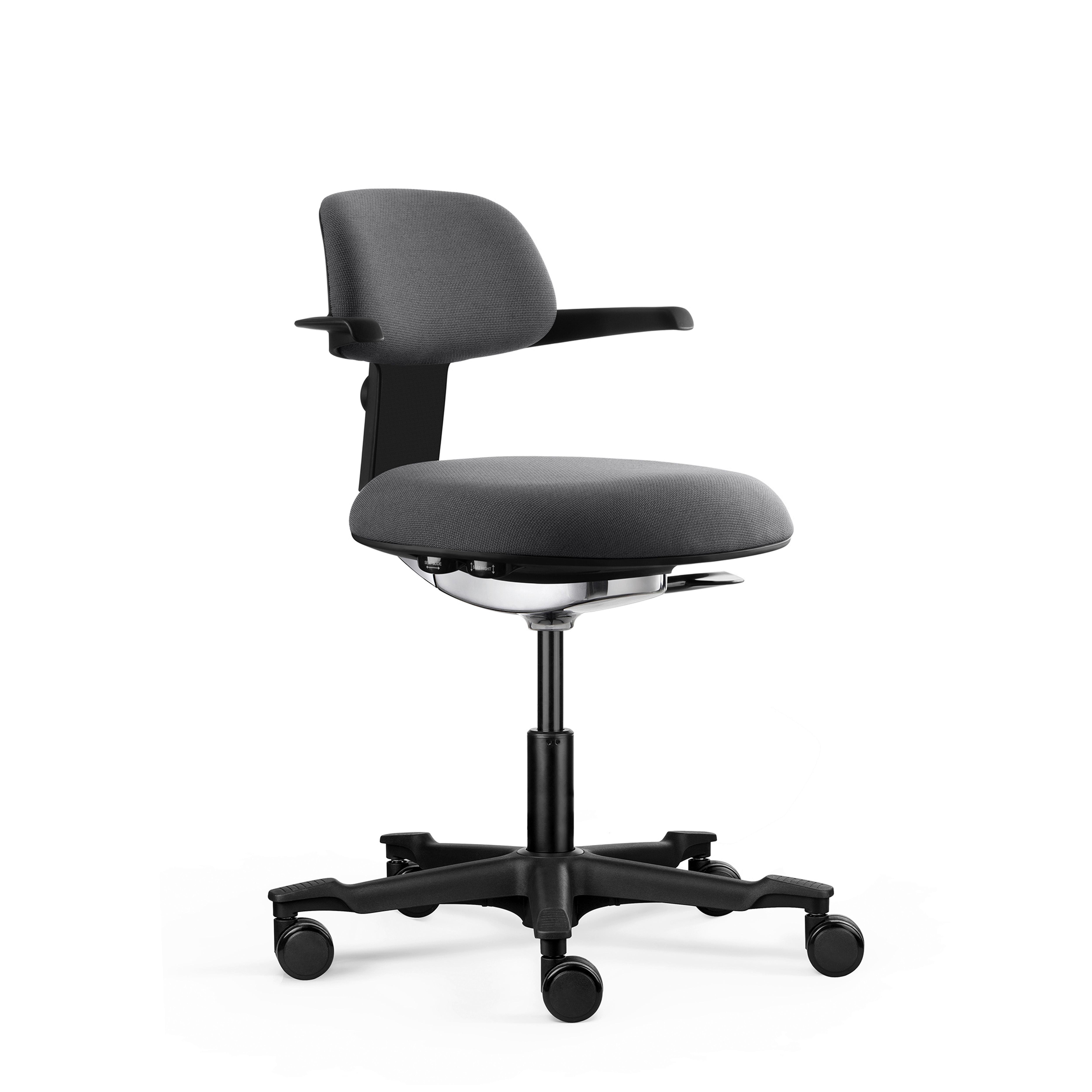 DREHSTUHL Work Grau B: 55cm - Grau, MODERN, Kunststoff/Textil (55/91/51cm) - MID.YOU