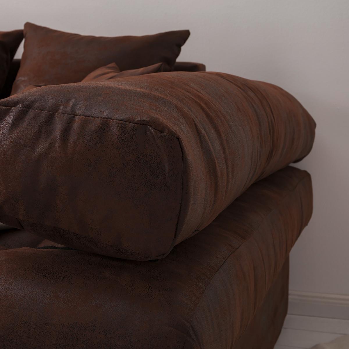 Bigsofa Naomi Dunkelbraun B: 284 Cm - Dunkelbraun/Schwarz, Design, Textil (284/94/148cm) - Livetastic