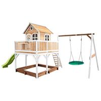 Spielturm A030.154.11 - Braun/Weiß, KONVENTIONELL, Holz (613/291/277cm) - Ambia Garden