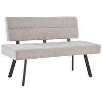 Sitzbank Paros mit Lehne Beige, B: 140 cm - Beige/Schwarz, KONVENTIONELL, Textil/Metall (140/88/62cm) - MID.YOU