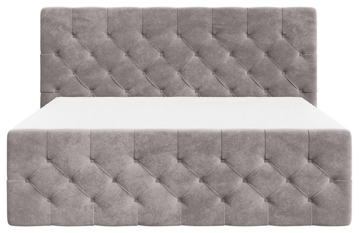 BOXBETT Karo Taupe 160x200cm - Taupe/Schwarz, MODERN, Holz/Kunststoff (160/200cm) - MID.YOU