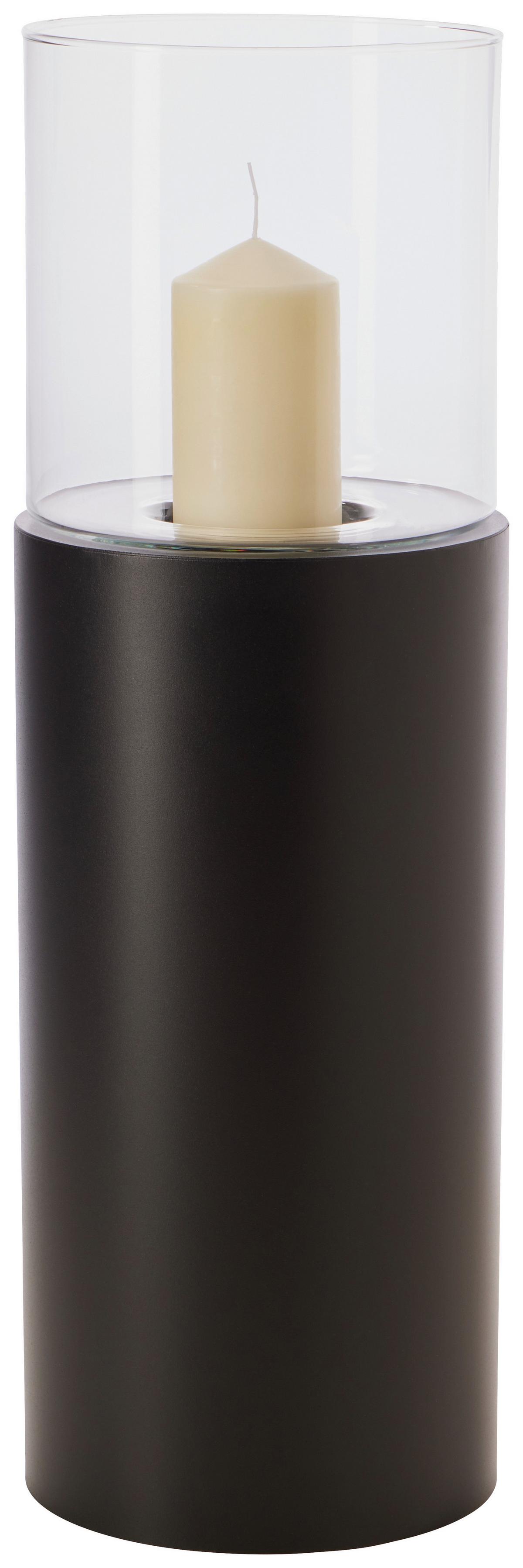 Windlicht Windlicht - Schwarz, Basics, Glas/Metall (19/30cm) - Luca Bessoni