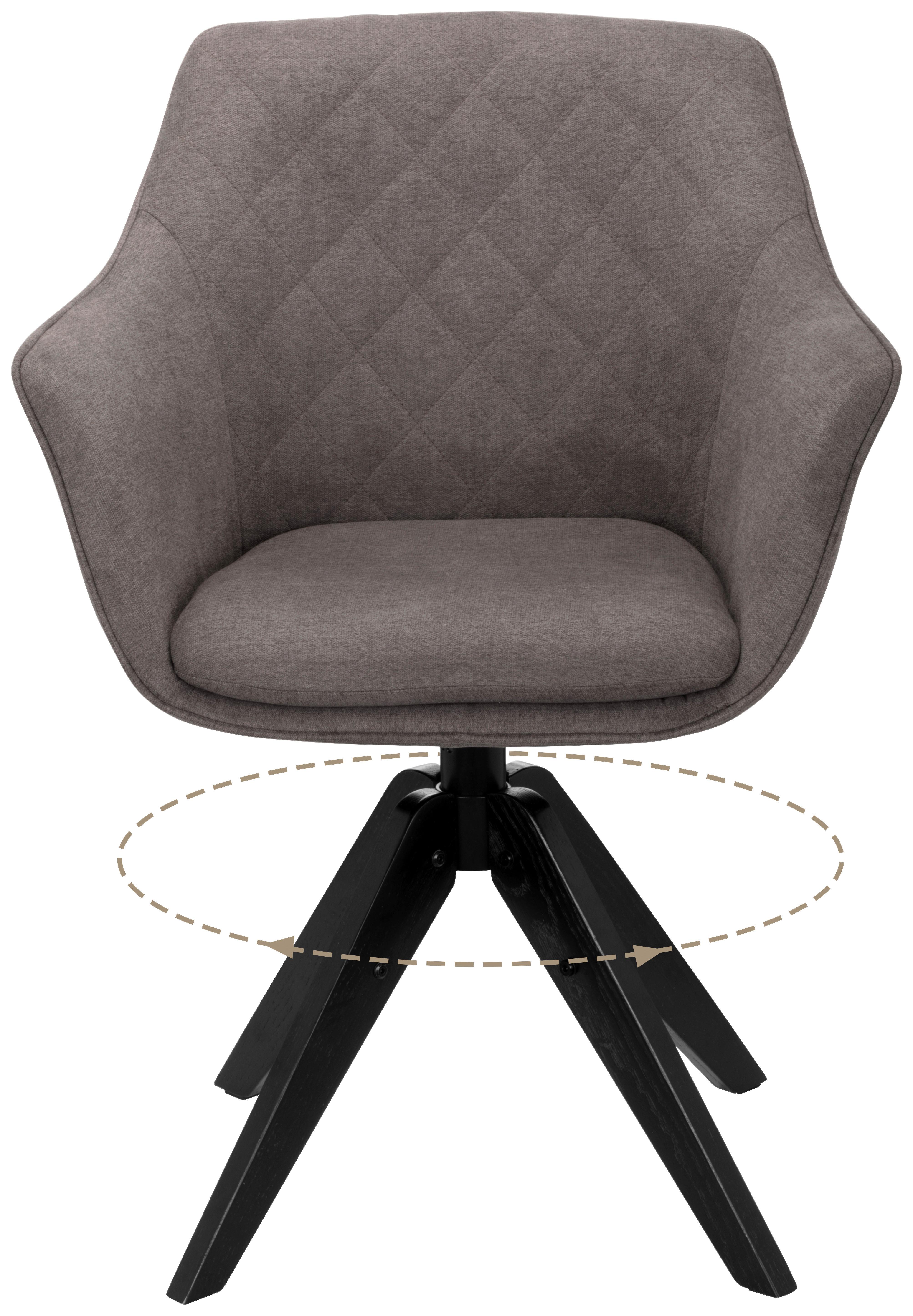 Armlehnstuhl Bellini Grau/Schwarz Gepolstert - Schwarz/Grau, MODERN, Holz/Textil (60/88/57,5cm) - MID.YOU