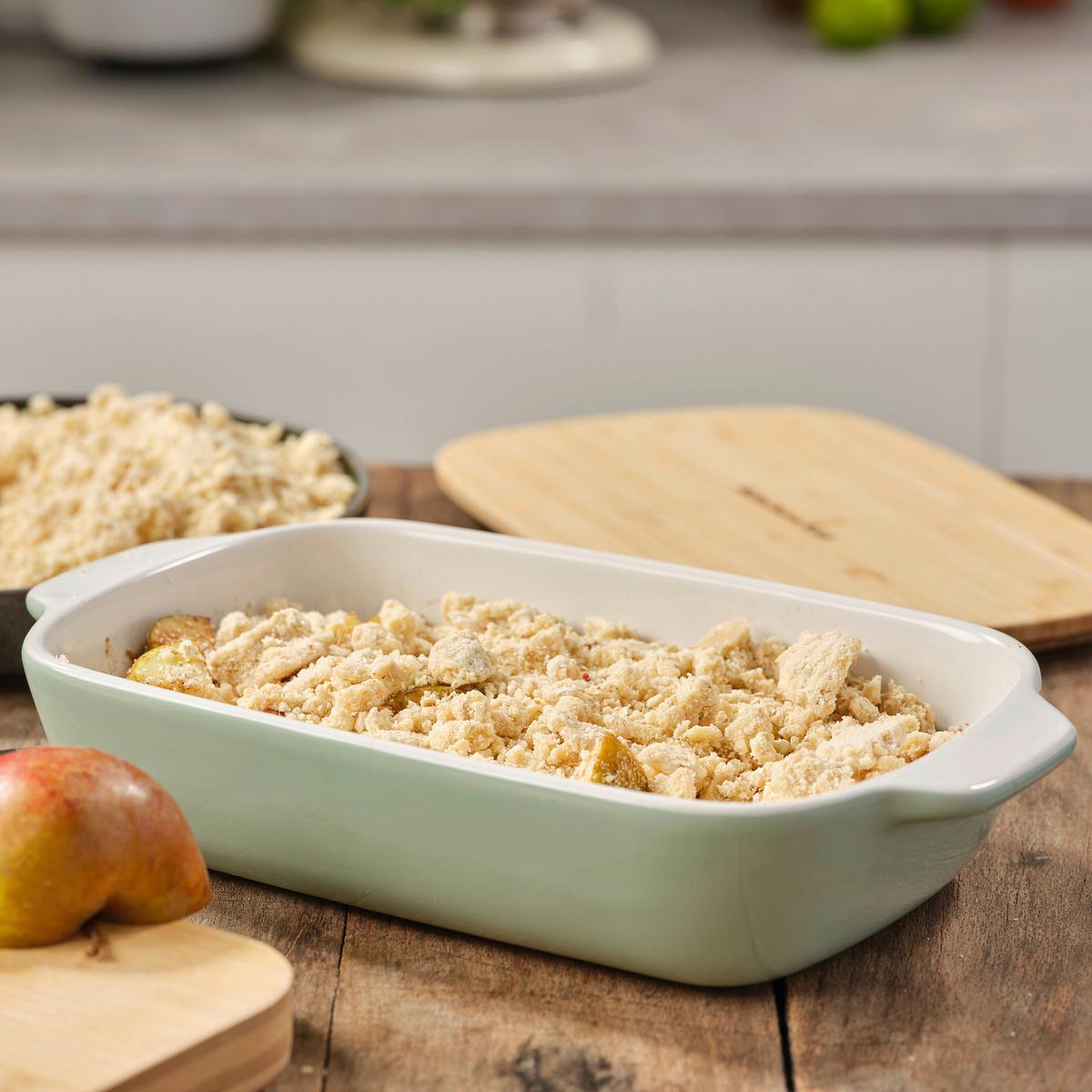 Auflaufform Stoneware Weiß/hellgrün B: 18,8 Cm - Weiß/Hellgrün, Basics, Naturmaterialien/Keramik (18.8cm) - Kitchenaid